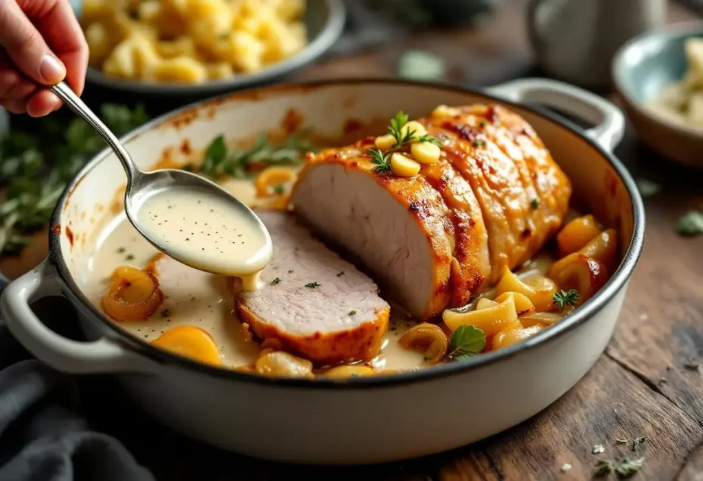 Ce rôti de porc cuit au lait est si fondant qu’on le déguste à la cuillère