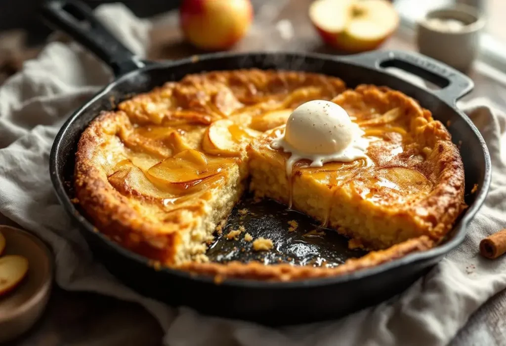 Je prépare ce gâteau aux pommes à la poêle : ultra simple, rapide, sans four et 100 % réconfortant