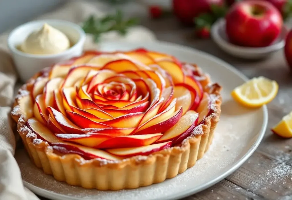 Quatre pommes, un tour de main et voilà une tarte en bouquet facile pour une Saint-Valentin pleine d'amour